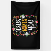 Jesus Liebe dich mit runden Blume Christlich Banner (Vertikal)