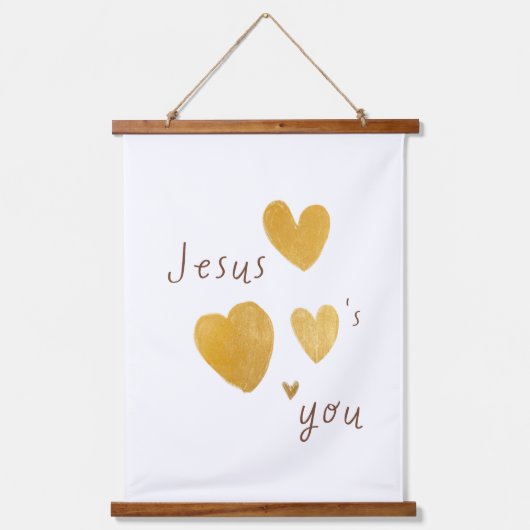 Jesus Liebe dich. Moderne Holzteppiche Wandteppich Mit Holzrahmen (Vorderseite)
