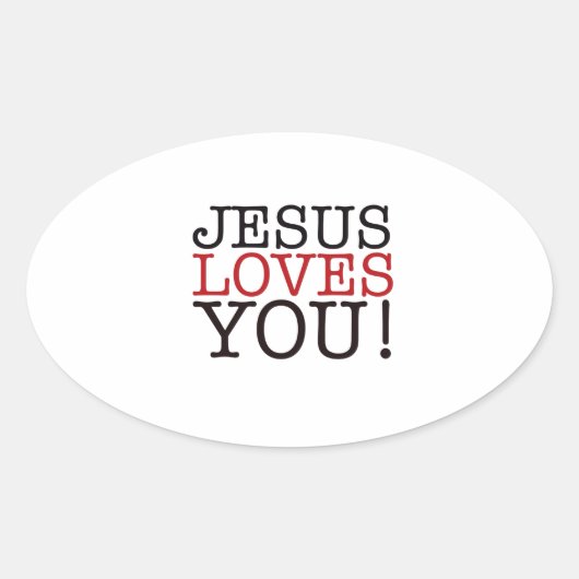 Jesus Liebe dich! Ovaler Aufkleber (Vorderseite)