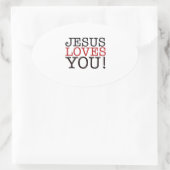 Jesus Liebe dich! Ovaler Aufkleber (Tasche)