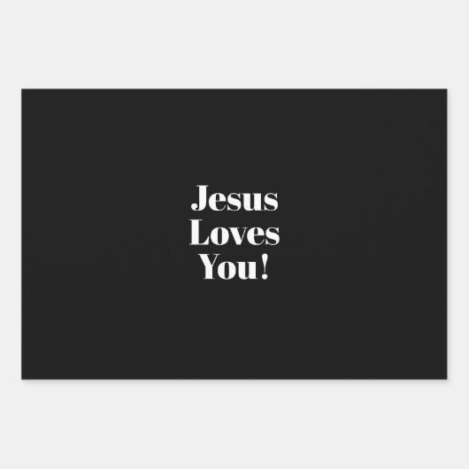 Jesus Liebe dich! | Retro-Moderner Stil Geschenkpapier Set (Vorderseite)
