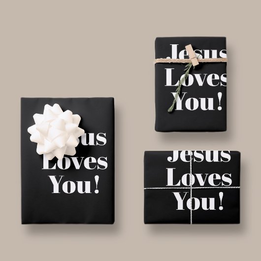 Jesus Liebe dich! | Retro-Moderner Stil Geschenkpapier Set