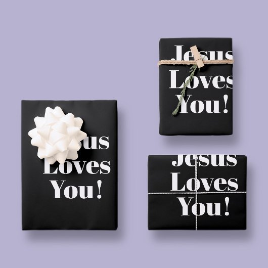 Jesus Liebe dich! | Retro-Moderner Stil Geschenkpapier Set