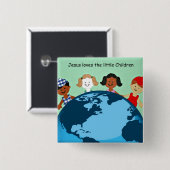 Jesus Liebe die kleinen Kinder. Button (Vorne & Hinten)