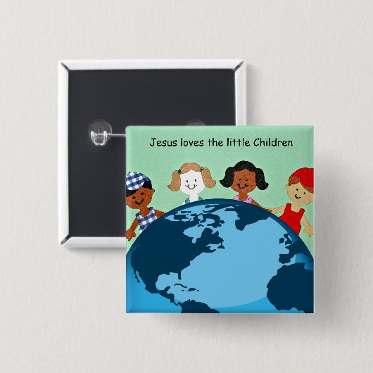 Jesus Liebe die kleinen Kinder. Button (Vorne & Hinten)