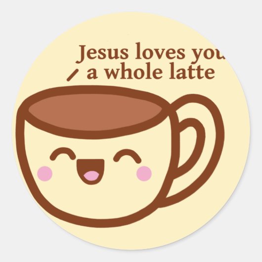 Jesus Liebe dir einen ganzen Latte-Sticker Runder Aufkleber (Vorderseite)