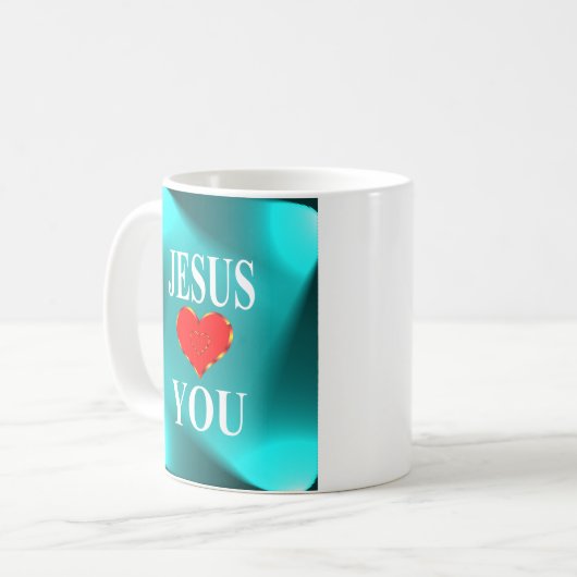 Jesus Liebe dir ewige Erlösung Kaffeetasse (Vorderseite Links)