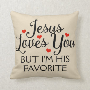 Jesus Liebe Du liebst Funny Beige Kissen