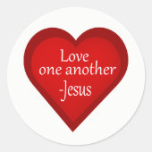 Jesus Liebe Ein weiterer Herz Affirmative Aufklebe Runder Aufkleber (Vorderseite)