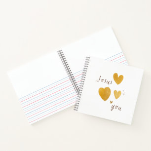 Jesus Liebe euch. Kindergebet-Zeitschrift sketchbo Notizblock
