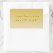 Jesus Liebe euch so sehr! Rechteckiger Aufkleber (Tasche)