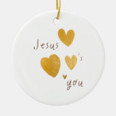 Jesus Liebe euch. Weihnachtsschmuck. Moderne Keramik Ornament (Vorne)