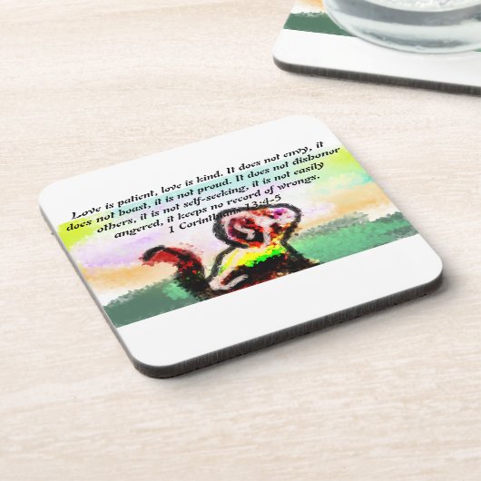 Jesus Liebe Getränkeuntersetzer (Linke Seite)