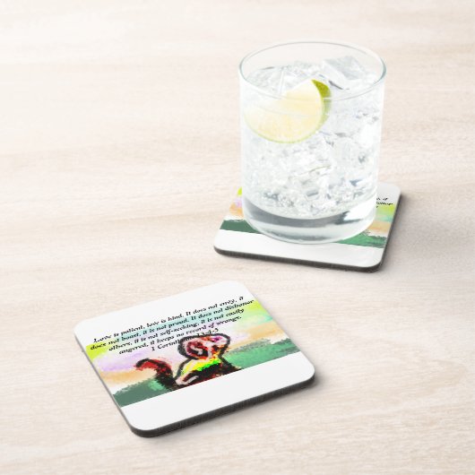 Jesus Liebe Getränkeuntersetzer (Rechte Seite)