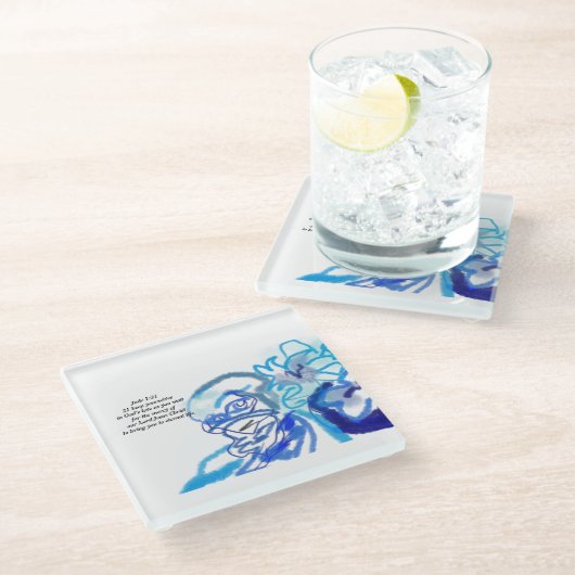 Jesus-Liebe Glasuntersetzer (Schrägansicht)