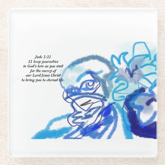 Jesus-Liebe Glasuntersetzer (Vorderseite)