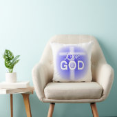 Jesus Liebe God Cross Blue Heart Kissen (Stuhl )
