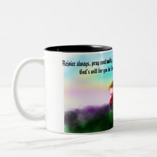 Jesus Liebe hier  Zweifarbige Tasse
