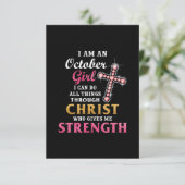 Jesus Liebe | Ich bin ein Oktober Mädchen Geburtst RSVP Karte (Stehend Vorderseite)