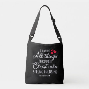 Jesus-Liebe Ich kann alles durch Christus tun Tragetaschen Mit Langen Trägern