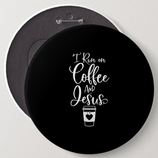 Jesus Liebe | Ich laufe auf Kaffee und Jesus Button (Vorne & Hinten)
