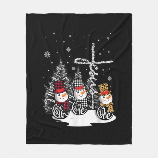 Jesus Liebe | Jesus Faith Hope Liebe Snowman Fleecedecke (Vorderseite)