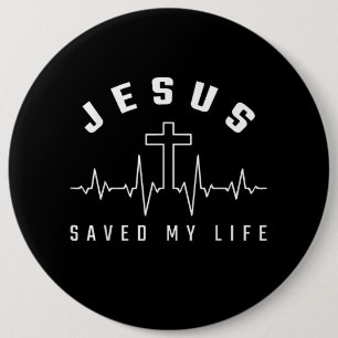 Jesus Liebe   Jesus Rettete mein Leben Kreuz Chris Button