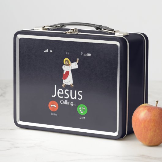 Jesus-Liebe| Jesus ruft... Jesus Telefon Christlic Metall Brotdose (Beispiel)