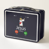 Jesus-Liebe| Jesus ruft... Jesus Telefon Christlic Metall Brotdose (Vorderseite)