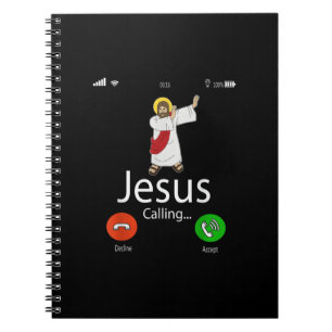 Jesus-Liebe  Jesus ruft... Jesus Telefon Christlic Notizblock