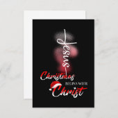 Jesus Liebe | Jesus Weihnachten beginnt mit Christ RSVP Karte (Vorne/Hinten)