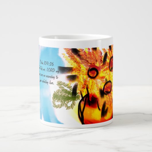 Jesus Liebe Jumbo-Tasse (Vorderseite)