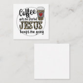 Jesus-Liebe| Kaffee gibt mir den Anfang Jesus Beha Quadratische Visitenkarte (Vorne/Hinten)
