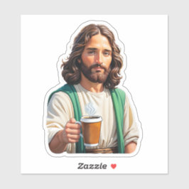 Jesus Liebe Kaffee lang Aufkleber