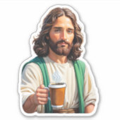 Jesus Liebe Kaffee lang Aufkleber (Vorderseite)