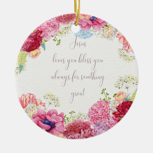 Jesus Liebe Keramik Ornament (Vorne)