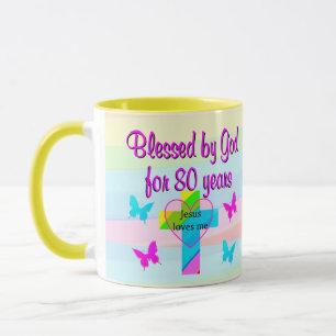 JESUS LIEBE ME 80. GEBURTSTAG TASSE
