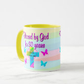 JESUS LIEBE ME 80. GEBURTSTAG TASSE (Vorderseite Links)