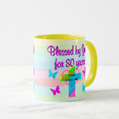 JESUS LIEBE ME 80. GEBURTSTAG TASSE (VorderseiteRechts)
