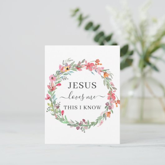 Jesus Liebe Me Blumenkrautposter Postkarte (Stehend Vorderseite)