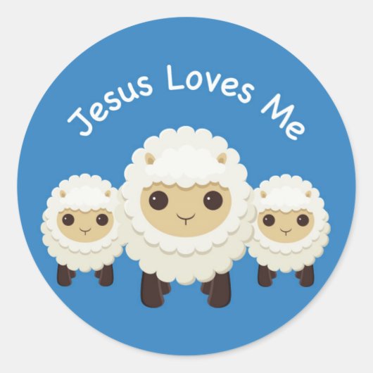 Jesus Liebe Me Cross Schafe Blue Sticker (Vorderseite)