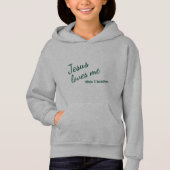 Jesus Liebe Me Girl's Hoodie - Grüner Text (Vorderseite)