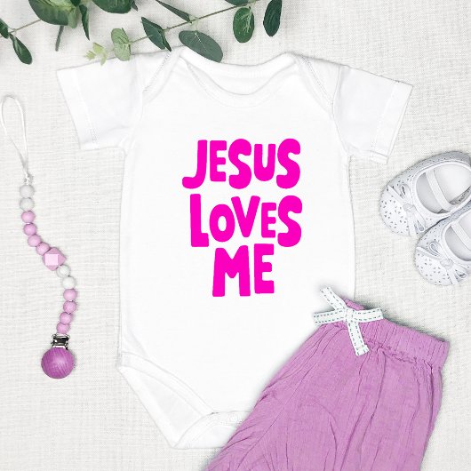 "Jesus Liebe Me" süß und einfach rosa Baby Strampler