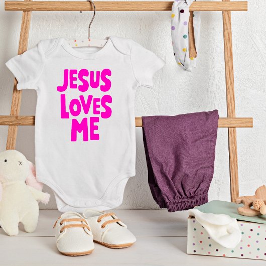 "Jesus Liebe Me" süß und einfach rosa Baby Strampler