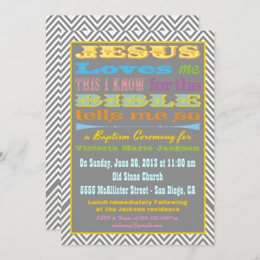 Jesus Liebe Me Taufe/Weihnachts-Einladung Einladung (Vorne/Hinten)