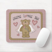 Jesus Liebe Me Teddy Bear Angel Mousepad (Mit Mouse)
