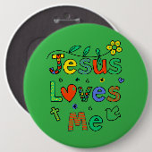 Jesus Liebe MeI Doodles I KellyGrn I Colossal 6x6 Button (Vorne & Hinten)