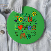 Jesus Liebe MeI Doodles I KellyGrn I Colossal 6x6 Button (Beispiel)