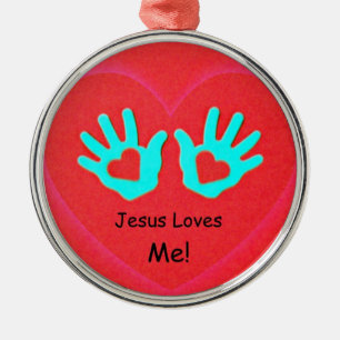 Jesus Liebe mich! Silbernes Ornament