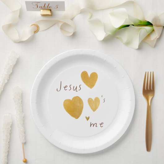 Jesus Liebe mich. Teller aus Papier, modern (Hochzeit)